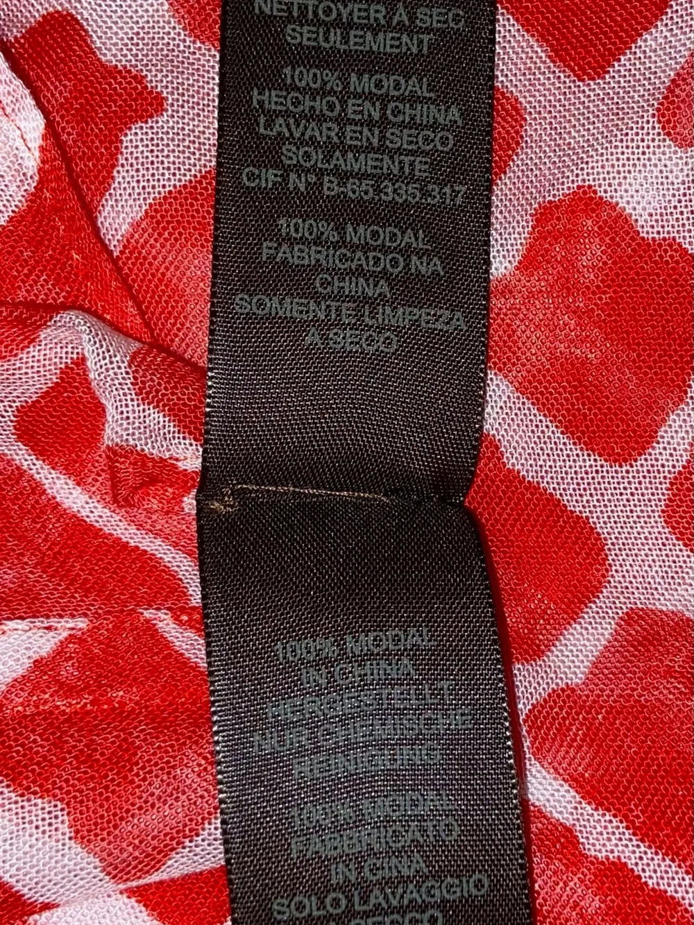 Coach Red and White Geometric Silk Scarf